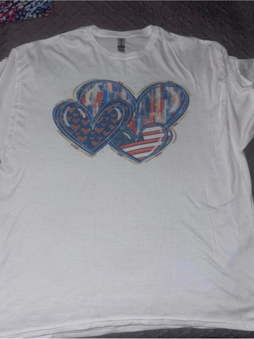 Custom made patriotic hearts tshirt